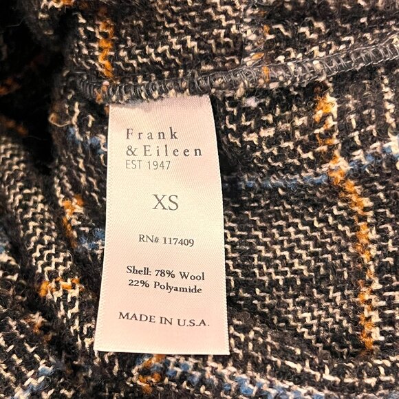 Frank & Eileen Gavin Long Shirt Jacket, Wool, Brown Orange Plaid, XS - Picture 10 of 12